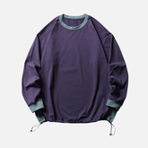 Patchwork Drawstring Long-Sleeve Tee