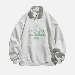 Half-Zip Letter Print Sweatshirt