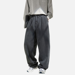 Washed Vintage Pleated Jeans
