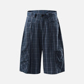 Deconstructed Plaid Cargo Shorts