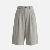Linen-Texture Bermuda Shorts