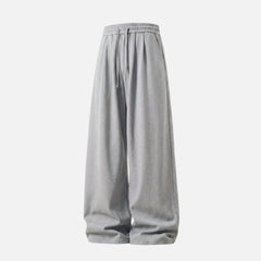 Draped Double-Pleated Casual Pants