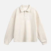 Heavy Jacquard Textured Polo Sweatshirt