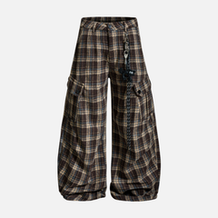 Vintage Plaid Cargo Baggy Pants