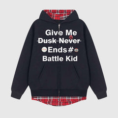 Two-Layer Plaid Hoodies