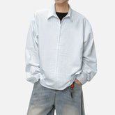 Japanese Zip-Up Striped Shirt Jacket