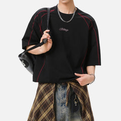 Contrast Stitch Graphic Cotton Tee