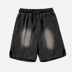 Adjustable Waistband Denim Shorts