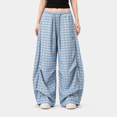 Plaid Slouchy Slant Baggy Pants