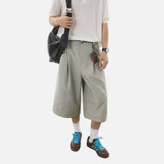 Linen-Texture Bermuda Shorts