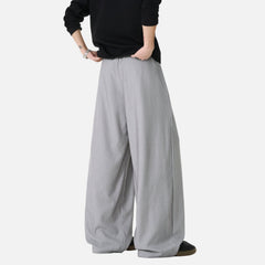 Draped Double-Pleated Casual Pants