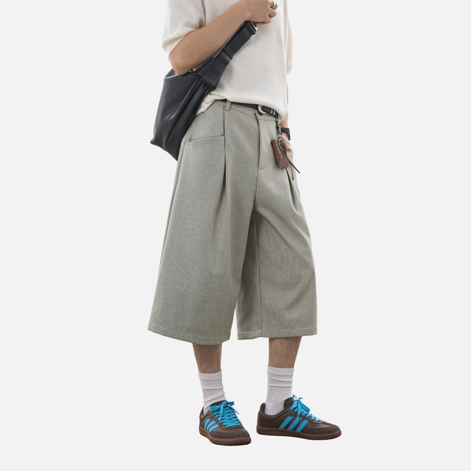 Linen-Texture Bermuda Shorts