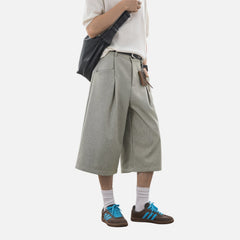 Linen-Texture Bermuda Shorts