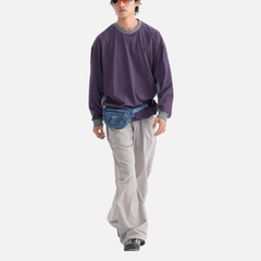 Patchwork Drawstring Long-Sleeve Tee