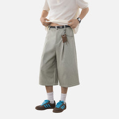 Linen-Texture Bermuda Shorts