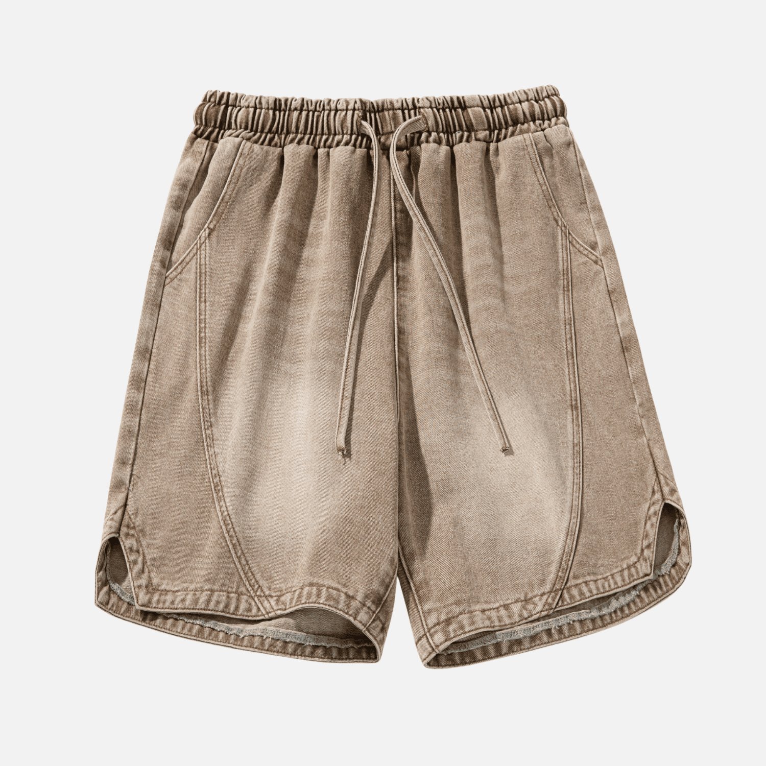 Adjustable Waistband Denim Shorts