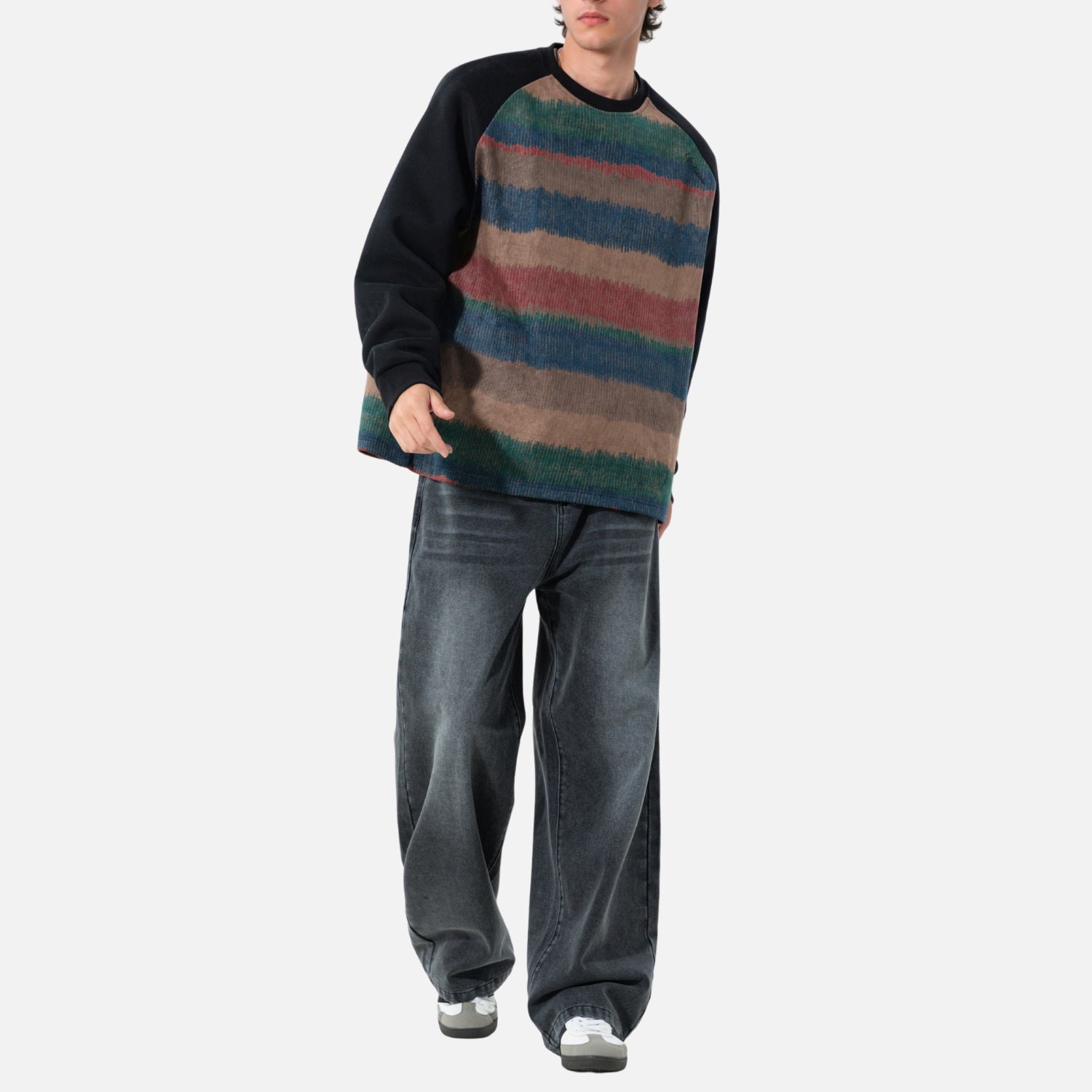 Vintage Gradient Colorblock Sweatshirt