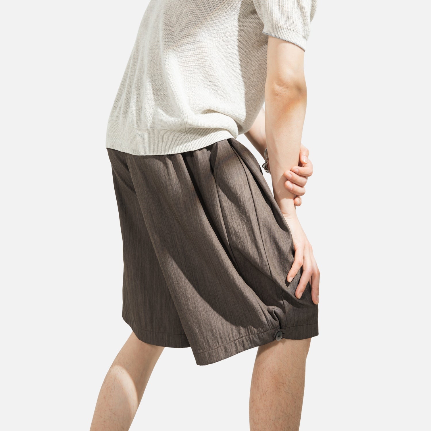 Clean-Fit Pleated Tailored Shorts