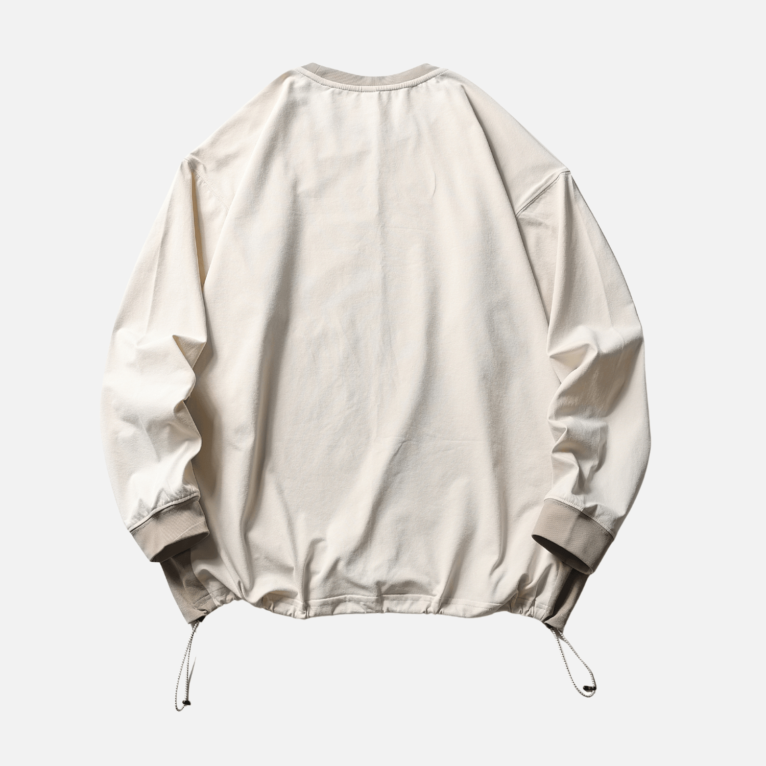 Patchwork Drawstring Long-Sleeve Tee