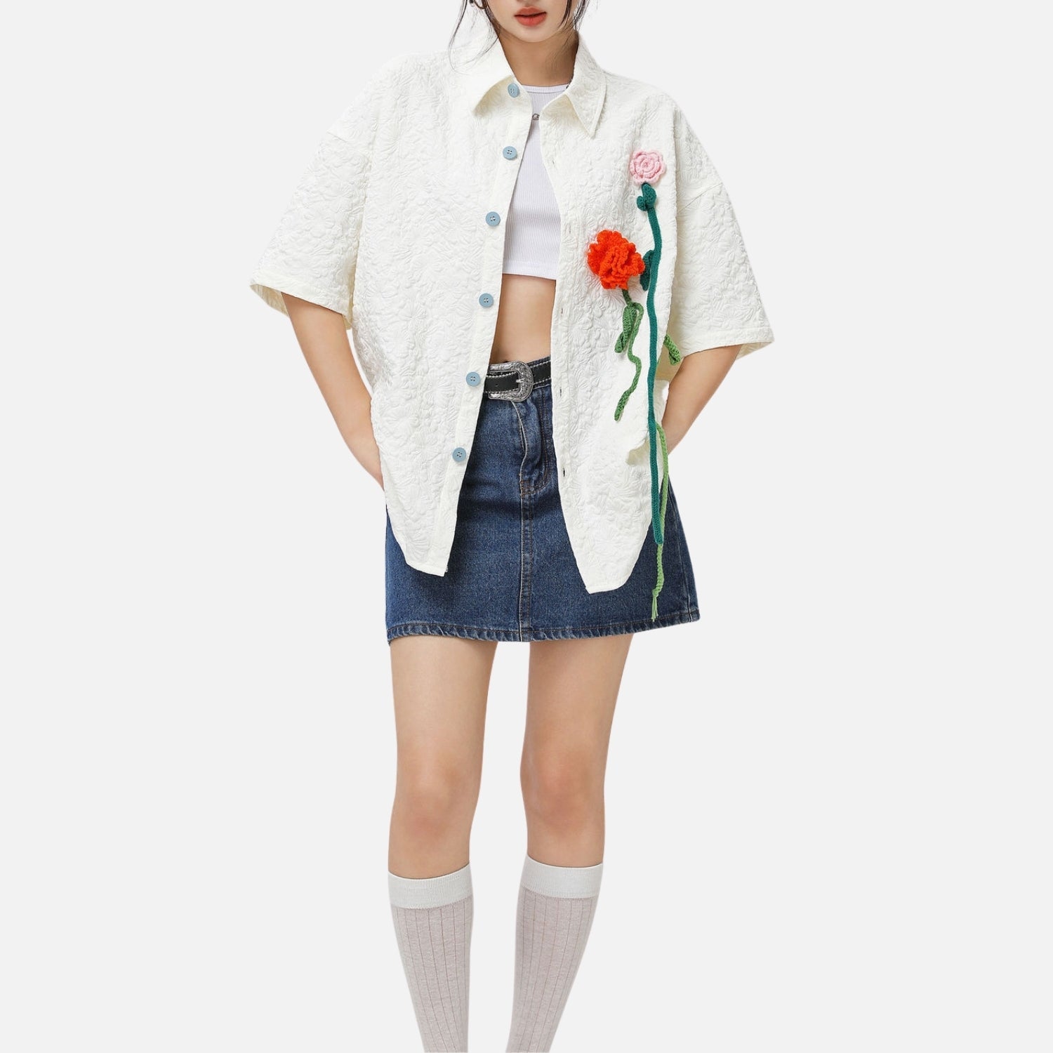 Textured Floral Shirt
