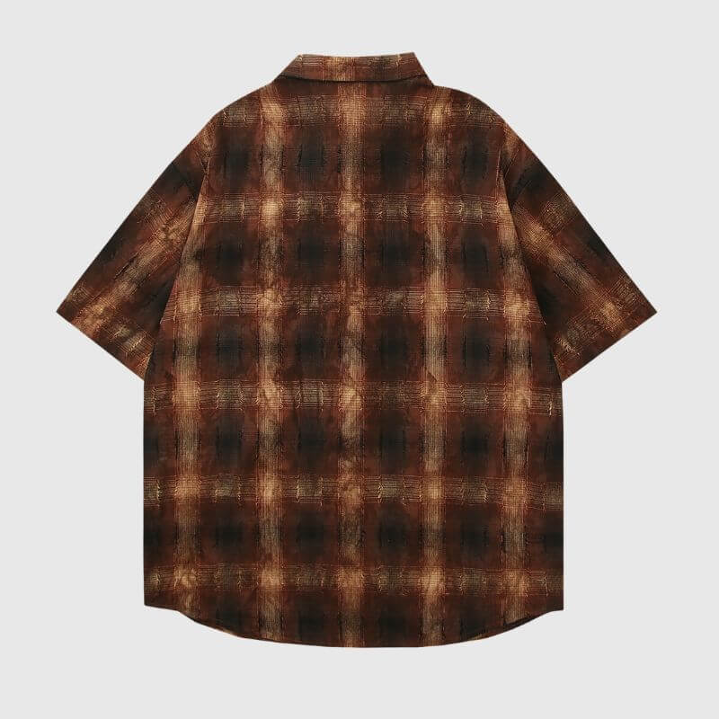 Contrast Patchwork Plaid Shirts