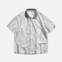 Cutout Colorblock Short Sleeve Shirt