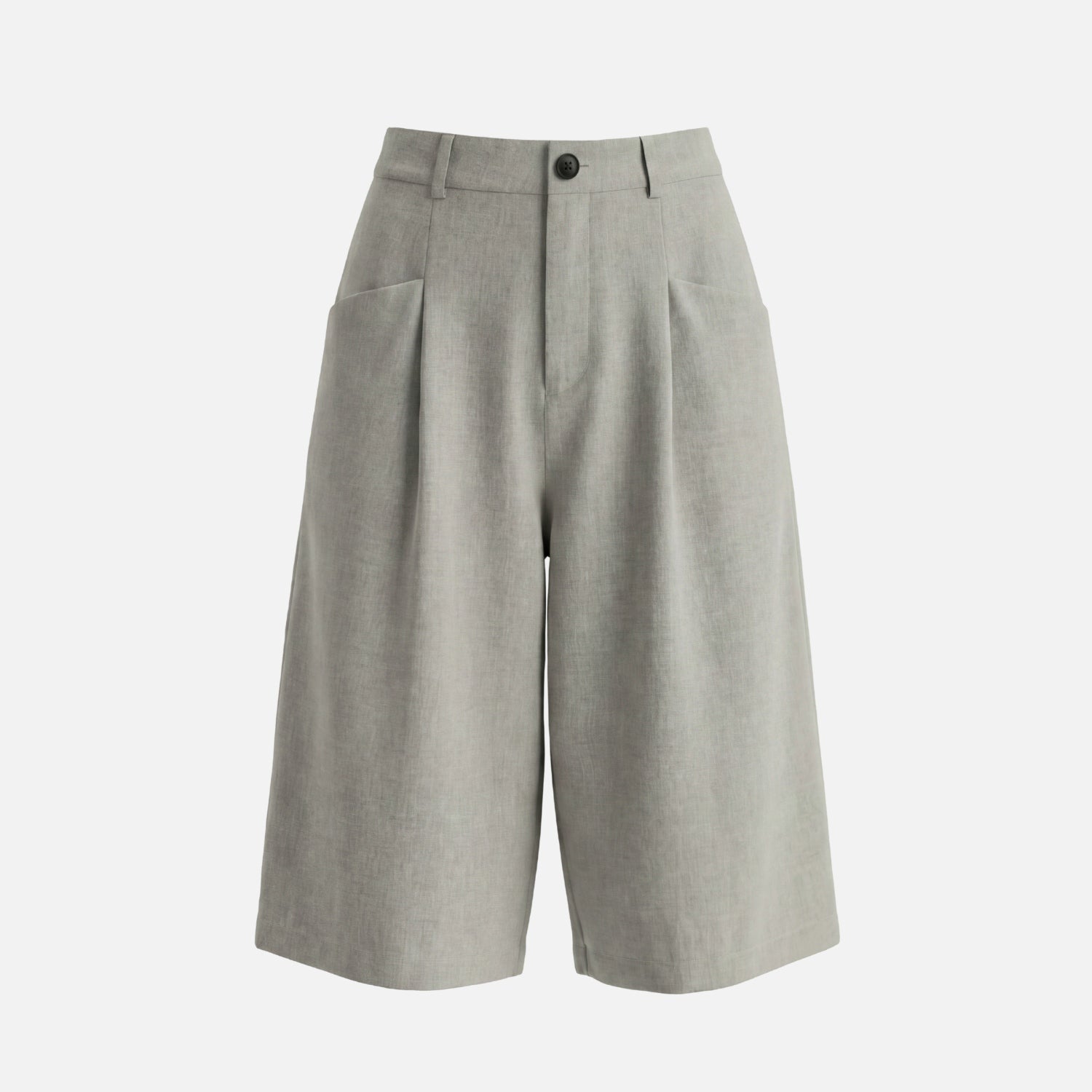 Linen-Texture Bermuda Shorts