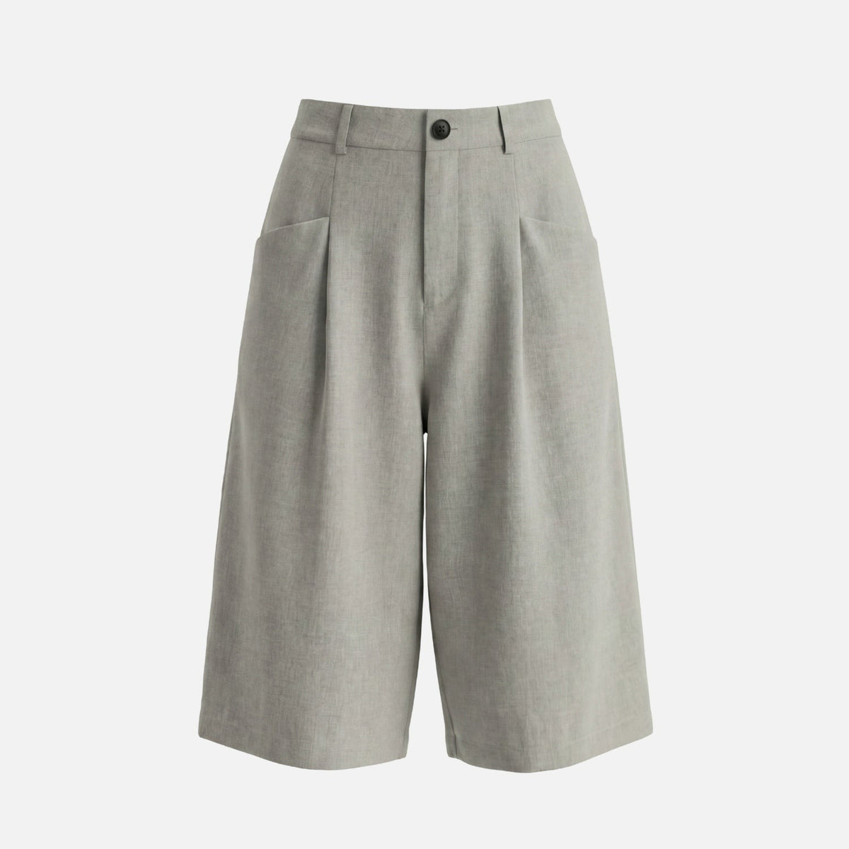 Linen-Texture Bermuda Shorts