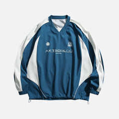 Japanese Colorblock Baseball Sweatshirt