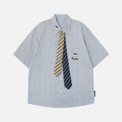 Preppy Plaid Short Sleeve Shirt