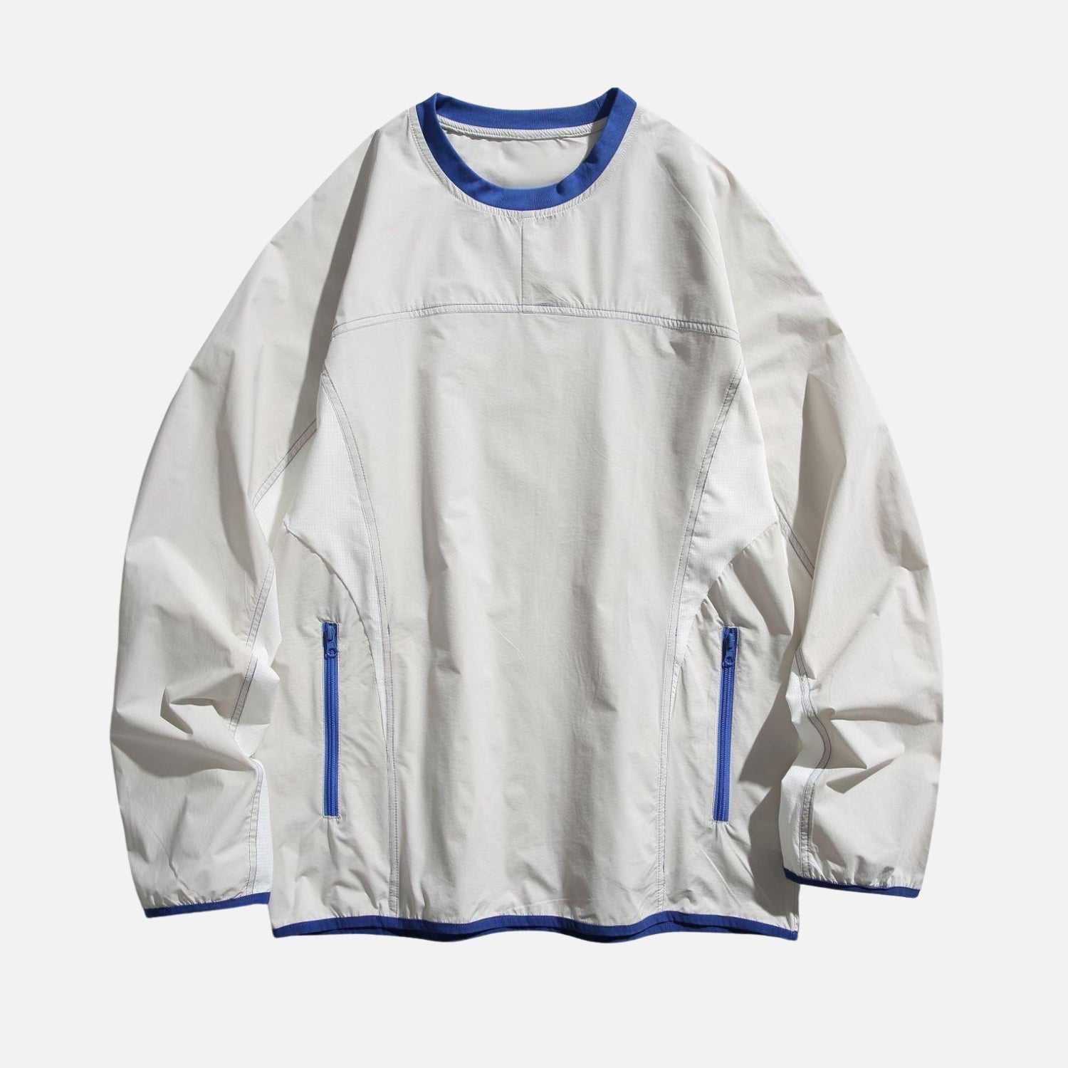 Patchwork Zipper Pocket Sweatshirt