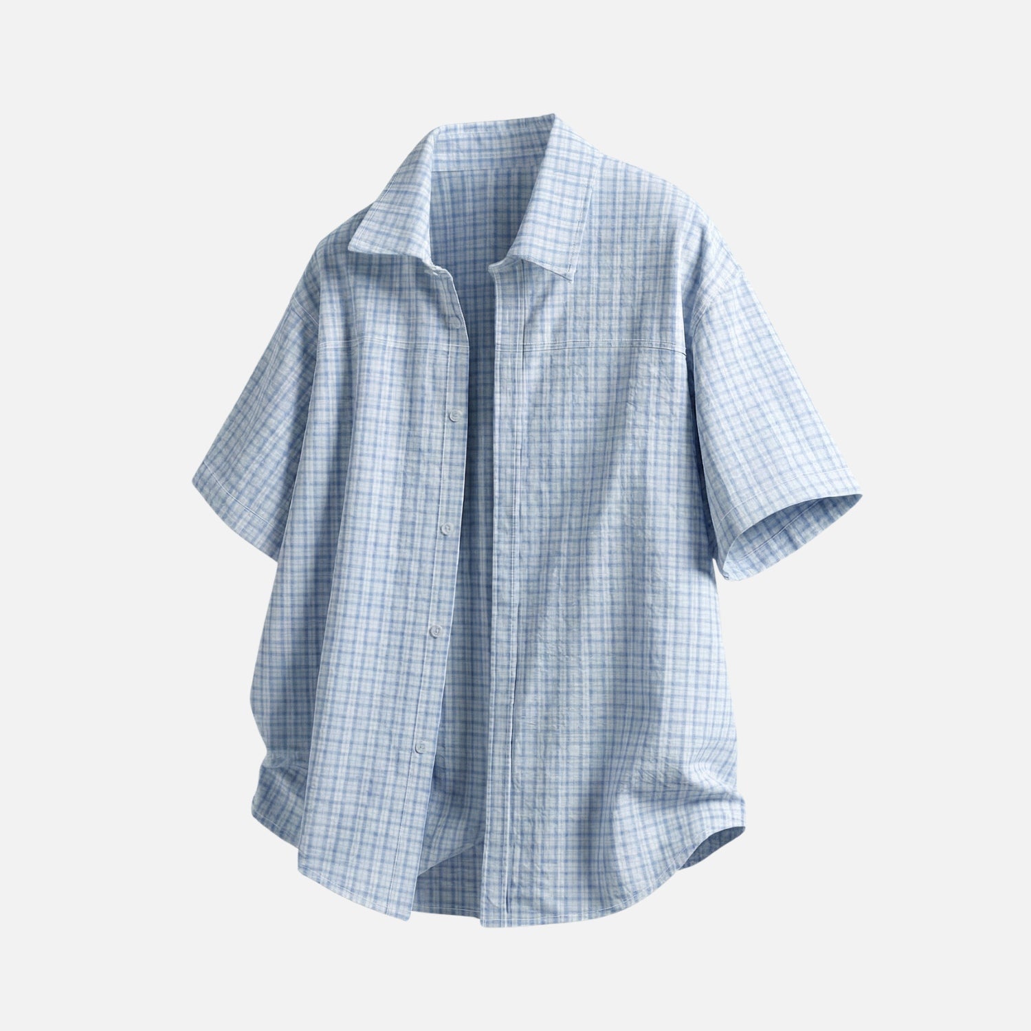 Adjustable Hem Plaid Shirt