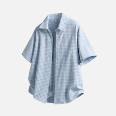 Adjustable Hem Plaid Shirt