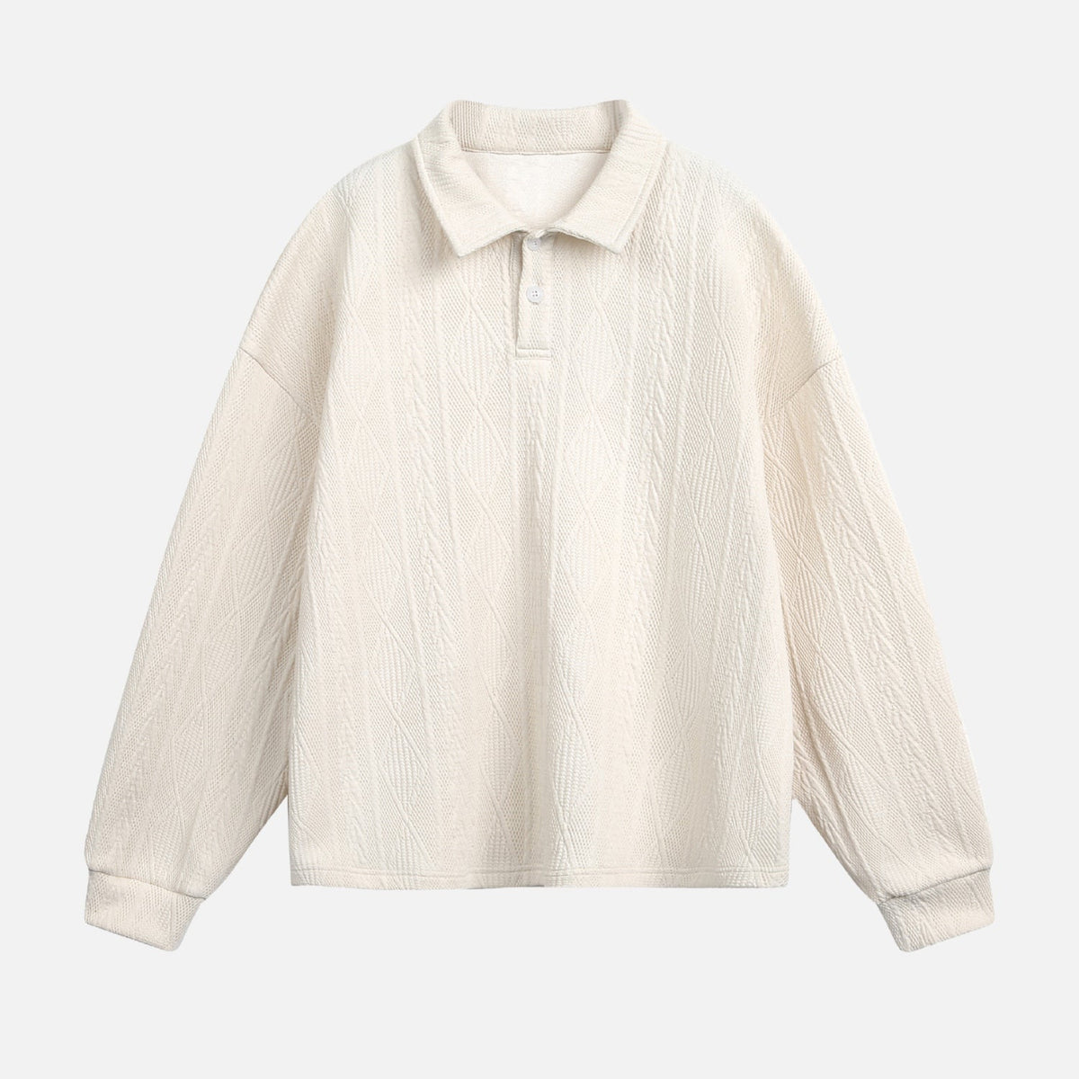 Heavy Jacquard Textured Polo Sweatshirt