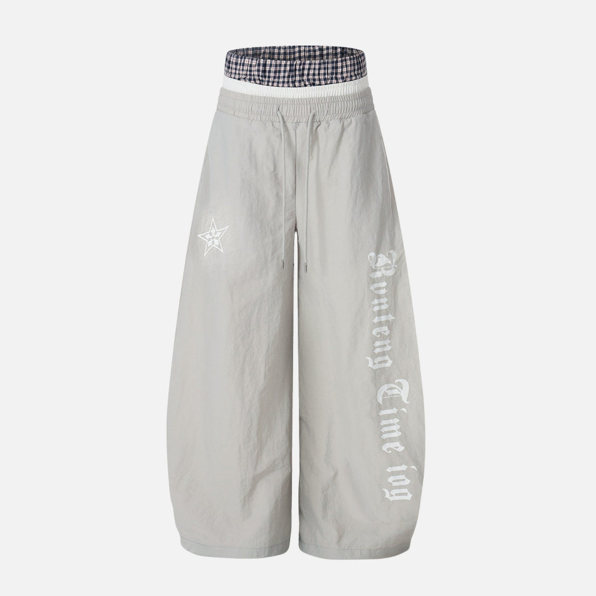 Faux-Layered Double-Waist Pants