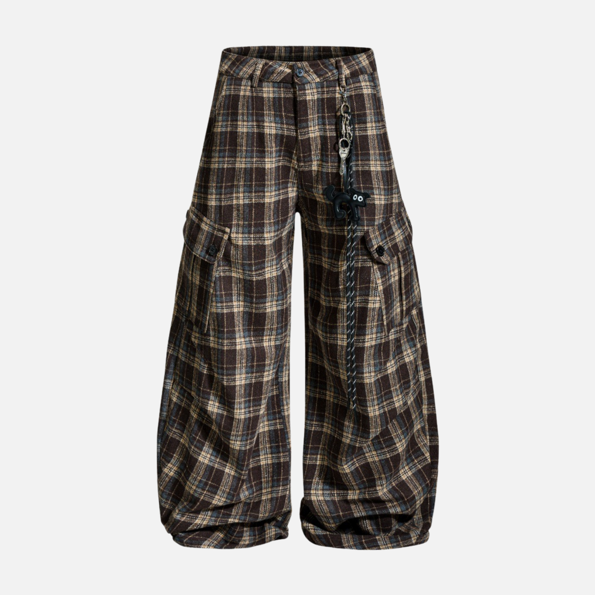 Vintage Plaid Cargo Baggy Pants