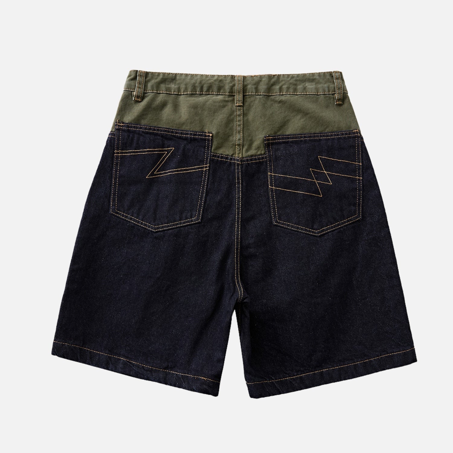 Colorblock Denim Shorts