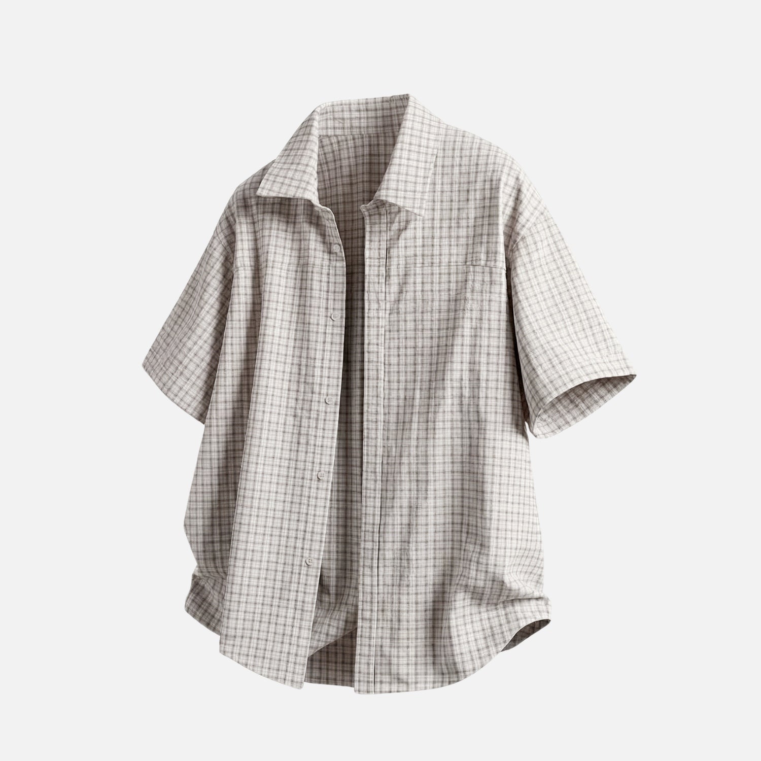 Adjustable Hem Plaid Shirt
