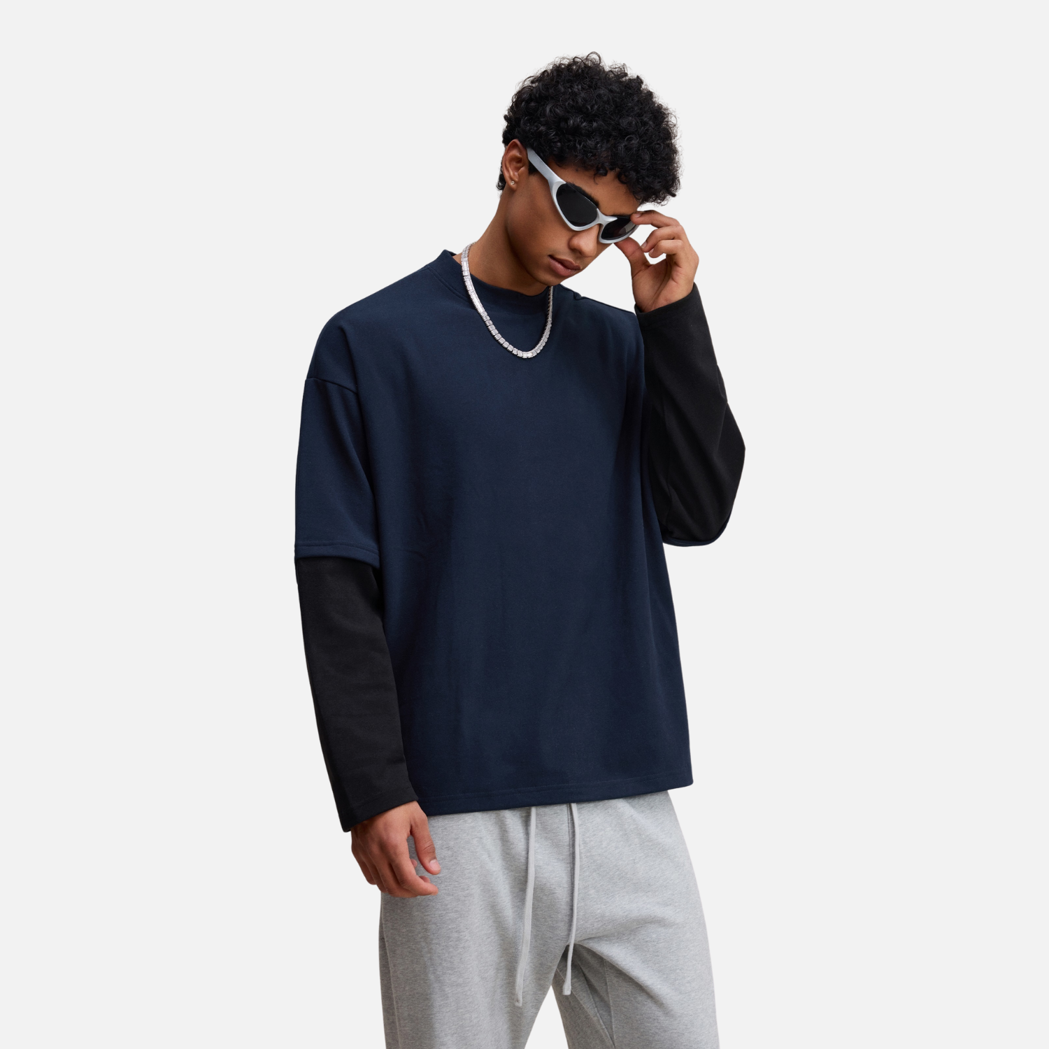 Layered Coral Fleece Long Sleeve Tee