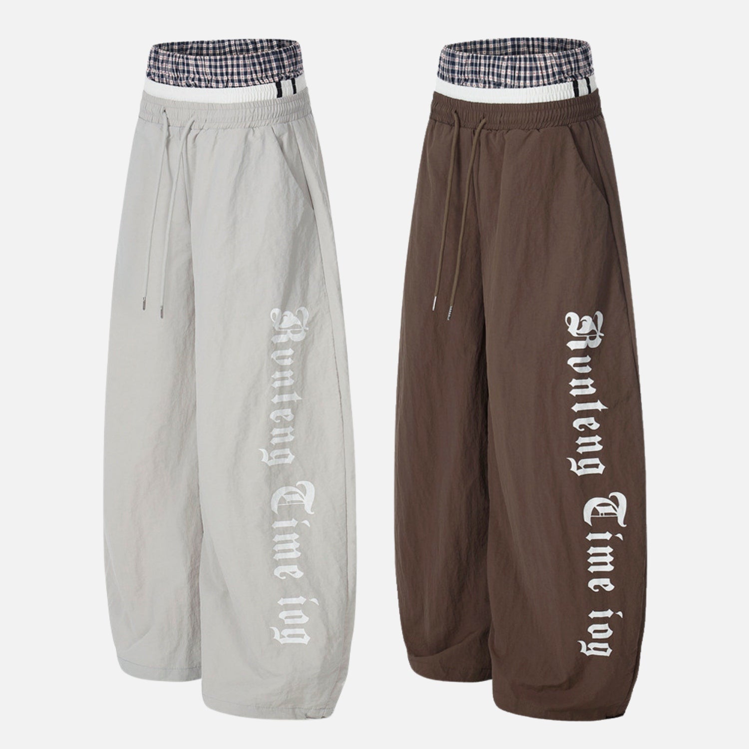 Faux-Layered Double-Waist Pants