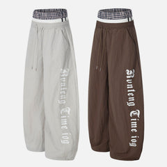 Faux-Layered Double-Waist Pants