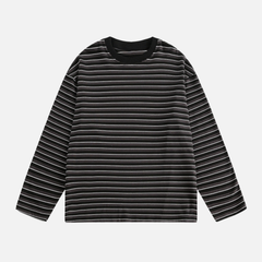 Striped Crewneck Long Sleeve Tee