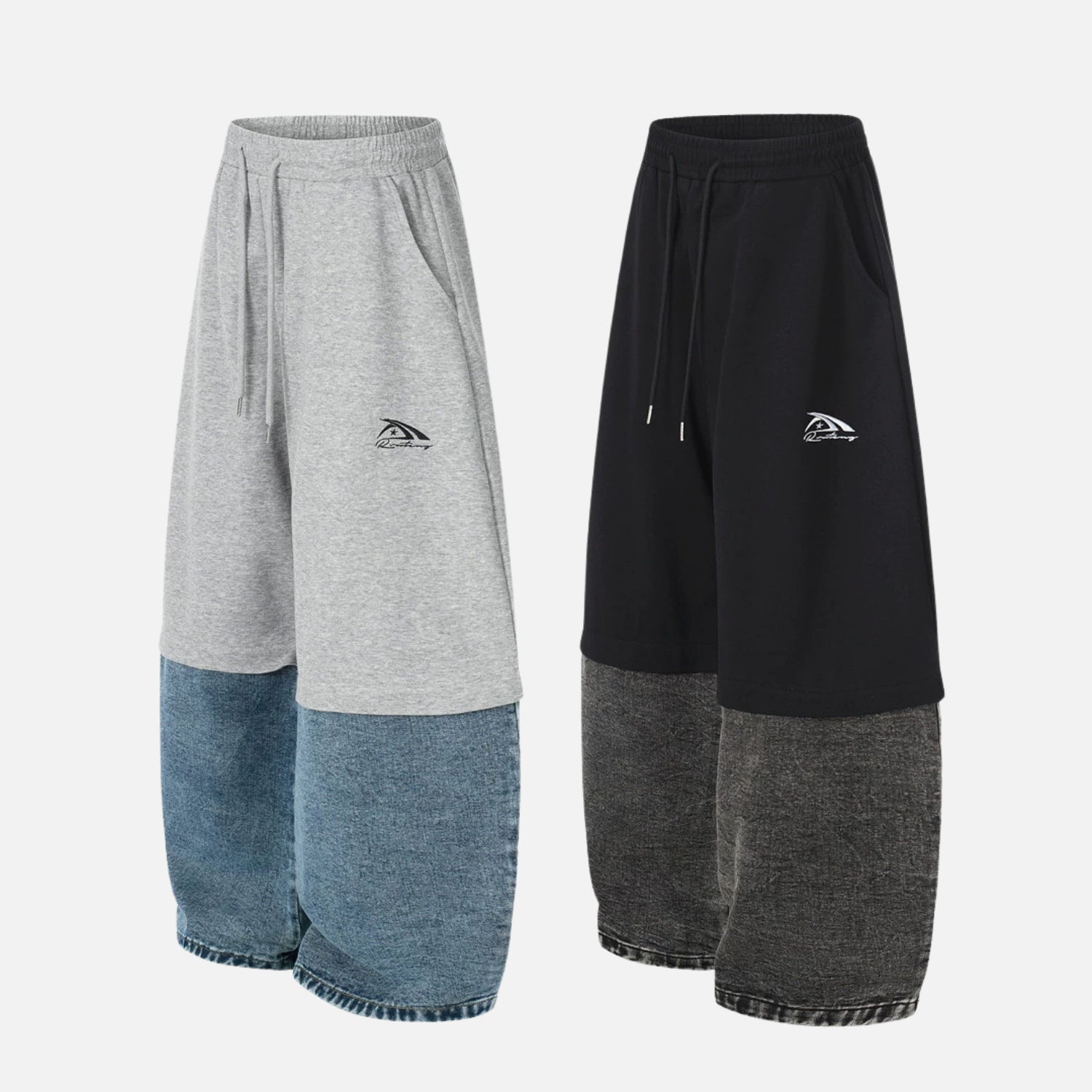 Denim Patchwork Baggy Pants