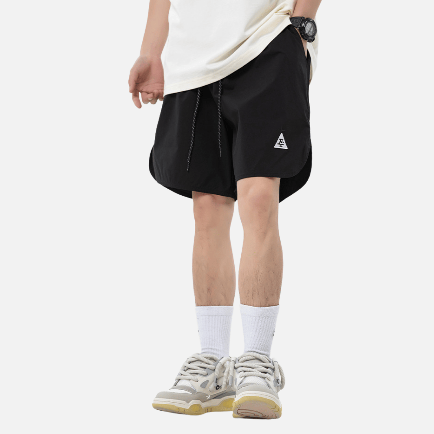 Curved Hem Pocket Shorts