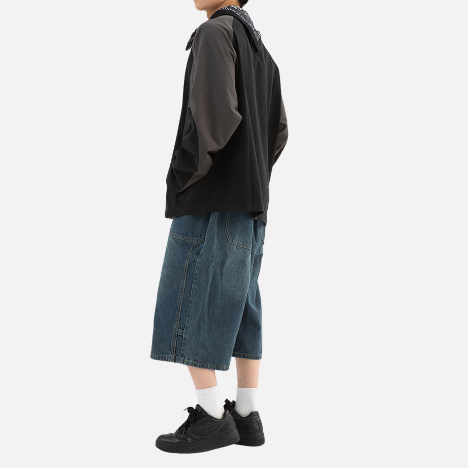 Colorblock Cotton Crewneck Sweatshirt