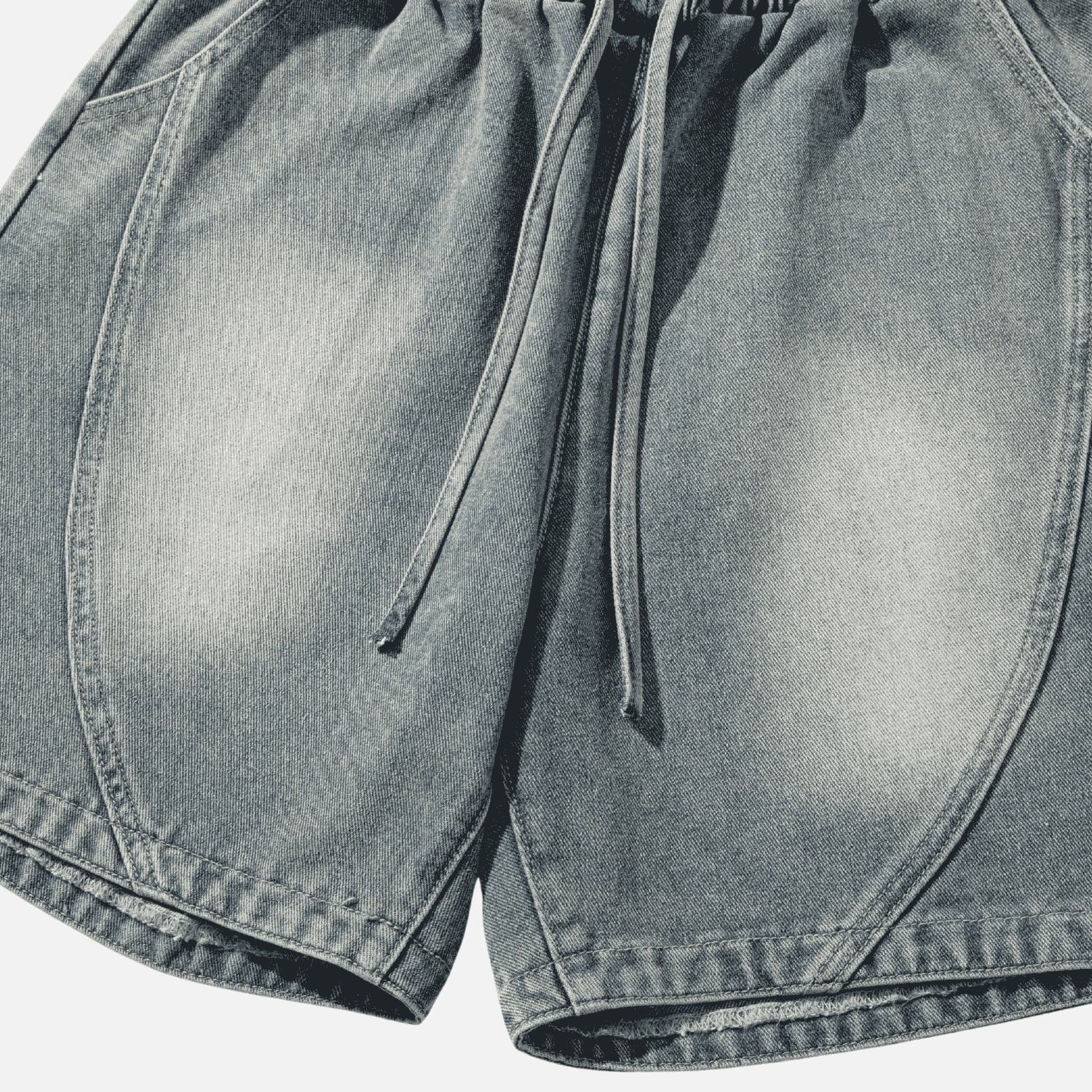 Adjustable Waistband Denim Shorts