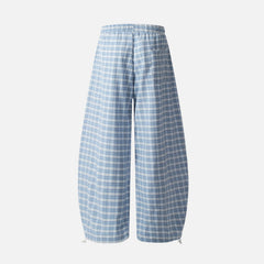 Plaid Slouchy Slant Baggy Pants