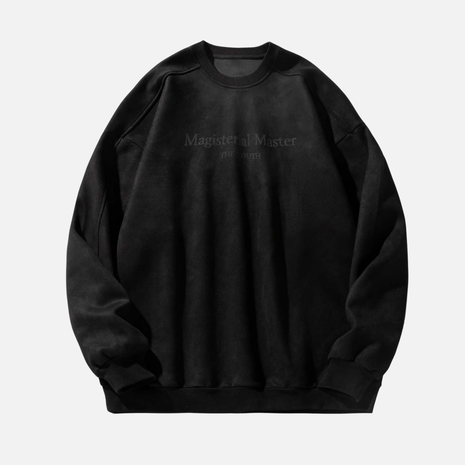 Vintage Suede-Look Crewneck Sweatshirt