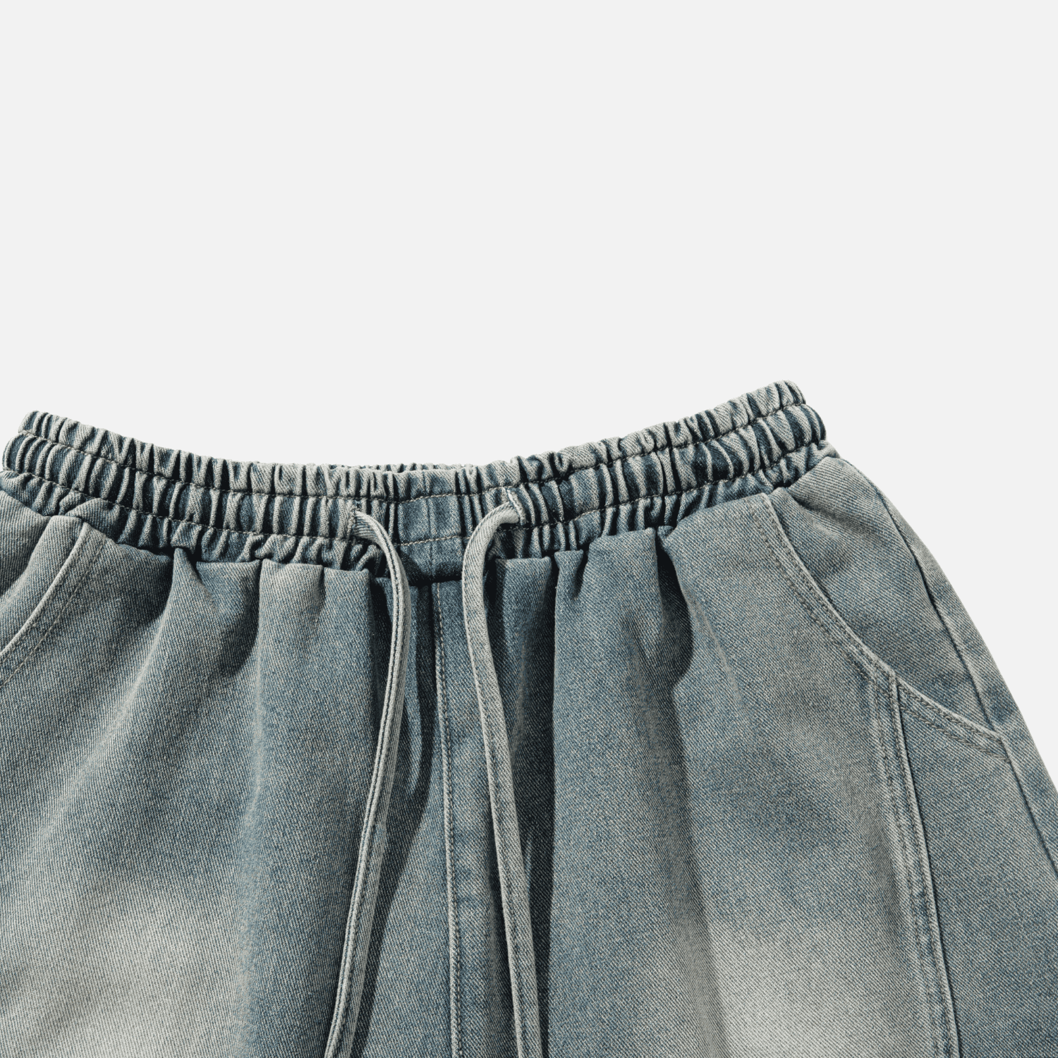 Adjustable Waistband Denim Shorts