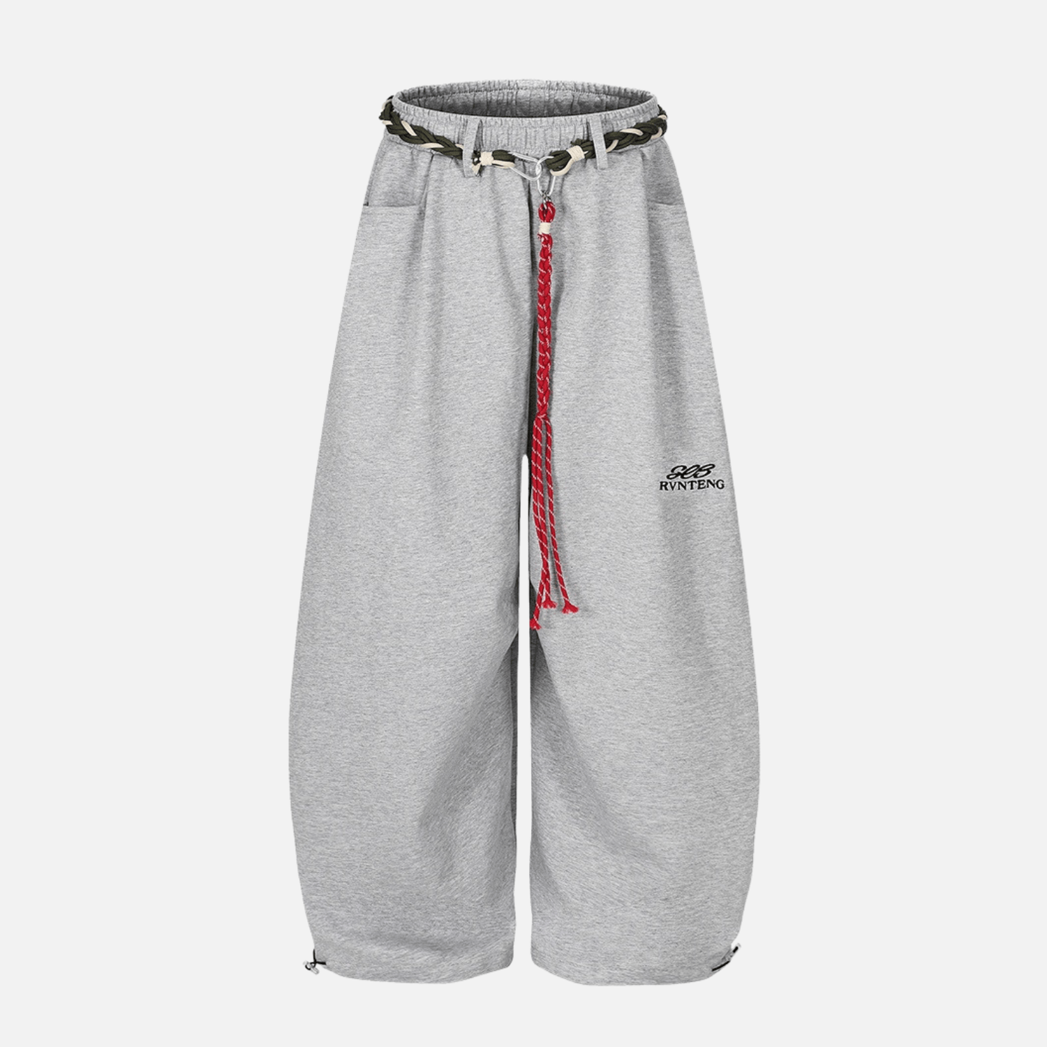 Woven Belt Baggy Pants